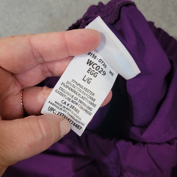 SCRUBSTAR jogger style scrub pants in eggplant purple size L - Picture 3 of 4